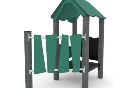 Recycled lekehus med gjerde Recycled lekehus med gjerde