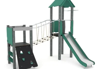 Recycled leketårn med bro Recycled leketårn med bro