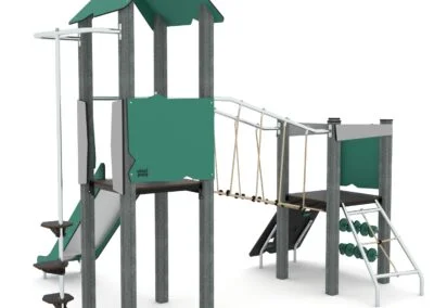 Recycled leketårn med bro Recycled leketårn med bro