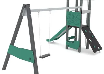 Recycled Leketårn med huske Recycled Leketårn med huske