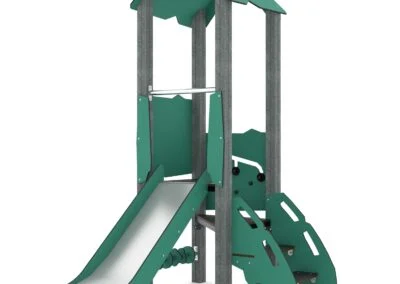 Recycled lekehus med sklie Recycled lekehus med sklie