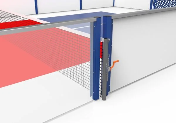 nærbilde av nettet til en pickleballbinge