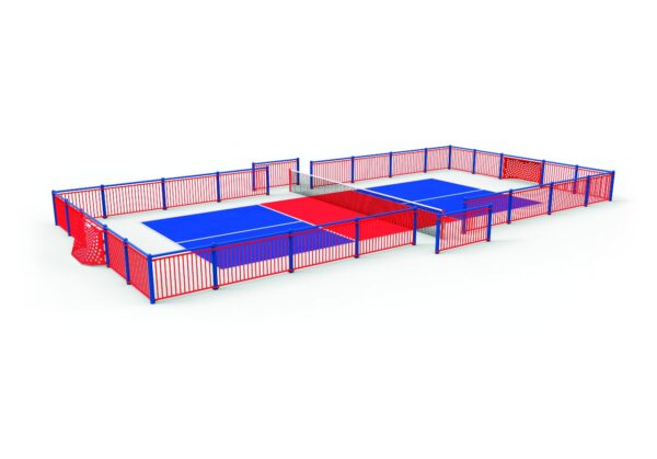 multisportbinge for pickleball og fotball i vedlikeholdsfritt stål