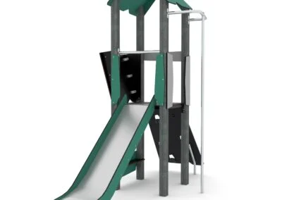 Recycled klatretårn med sklie Recycled klatretårn med sklie