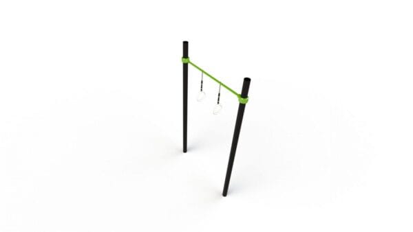 Turnringer til utendørs treningspark i solide materialer.