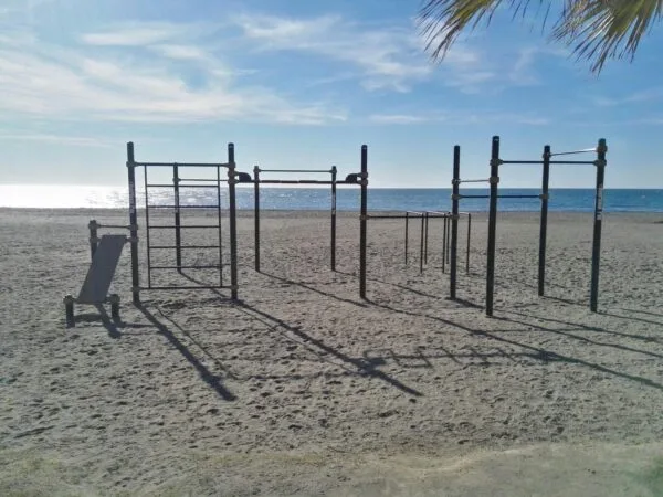 Treningspark på en strand