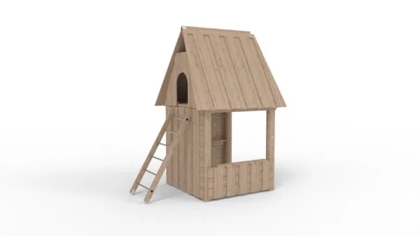 lekehus med loft og stige.