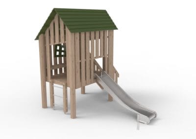 Trehus med sklie Trehus med sklie