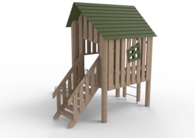 Trehus med sklie Trehus med sklie