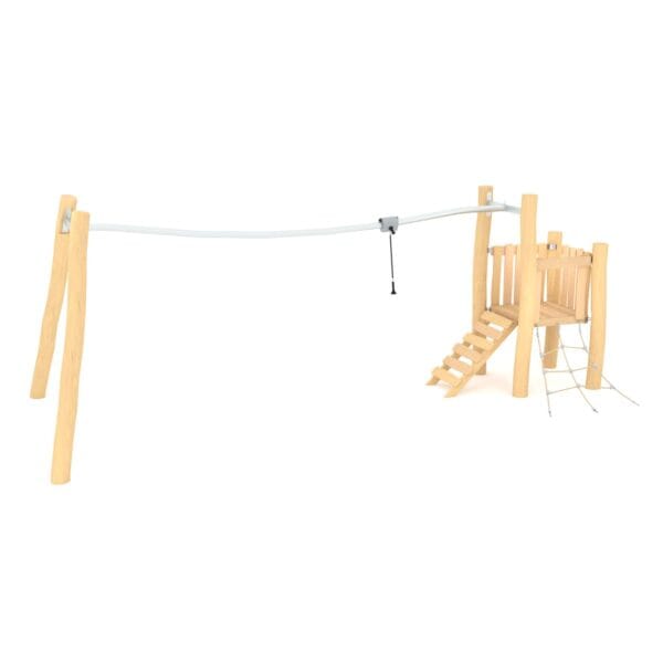Zipline med plattform i vedlikeholdsfritt robiniatre