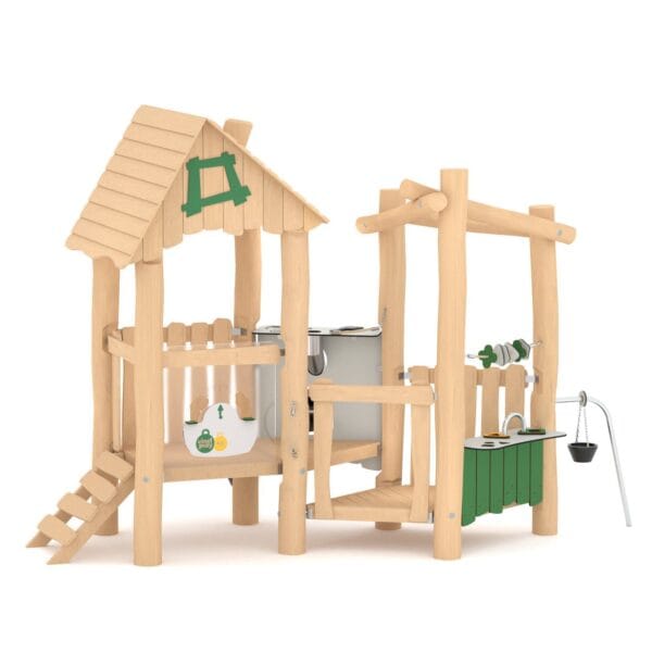 Stort lekekjøkken for lekeplasser i vedlikeholdsfritt robiniatre